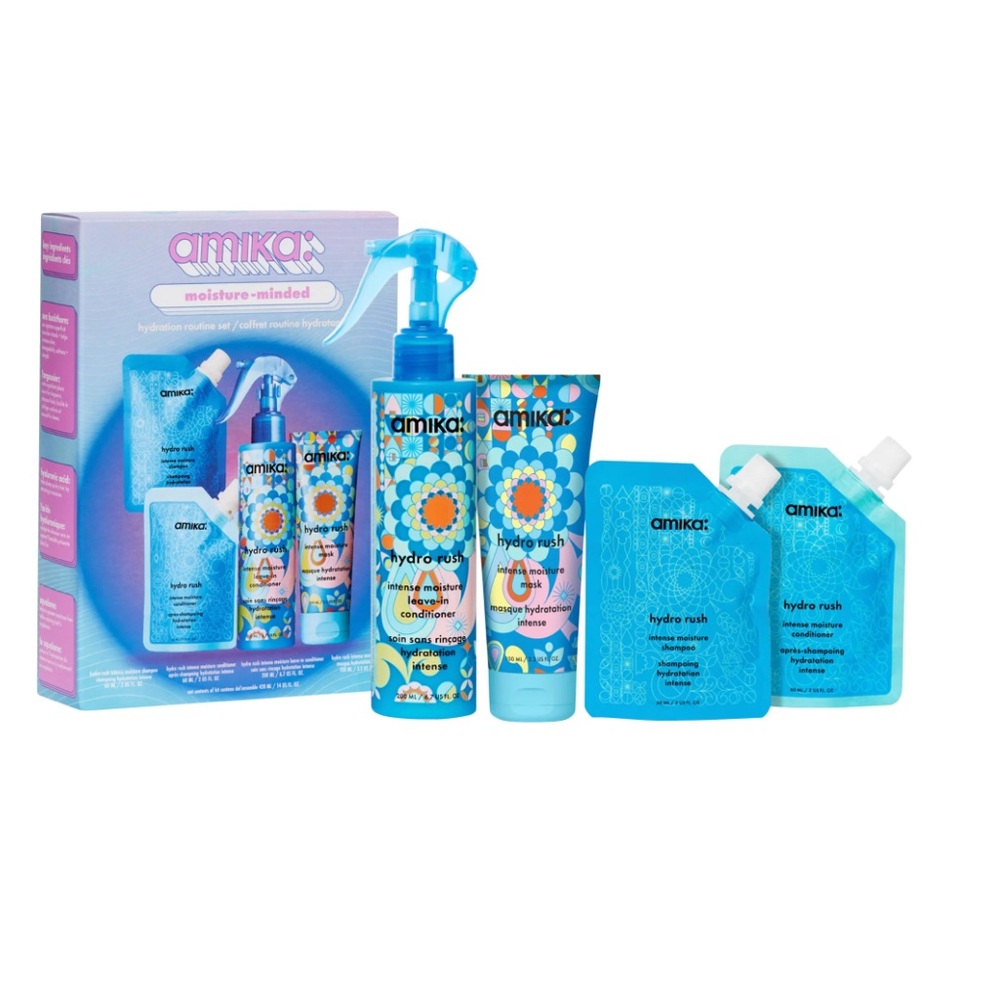 Amika Moisture-Minded Hydration Routine Hair Gift Set NIB